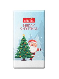 Πλακίδιο “MERRY CHRISTMAS” απομίμησης σοκολάτας γάλακτος 85g