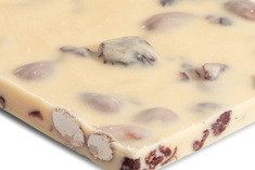 Handmade White Chocolate Bar with Almond and Cranberries