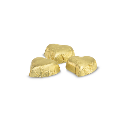 Milk chocolate treat heart shaped gold 2,5kg